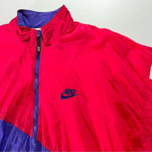 Vintage Nike Swoosh 80s 90s Full Zip Windbreaker Embroidered Logo L Unisex - Picture 2 of 16